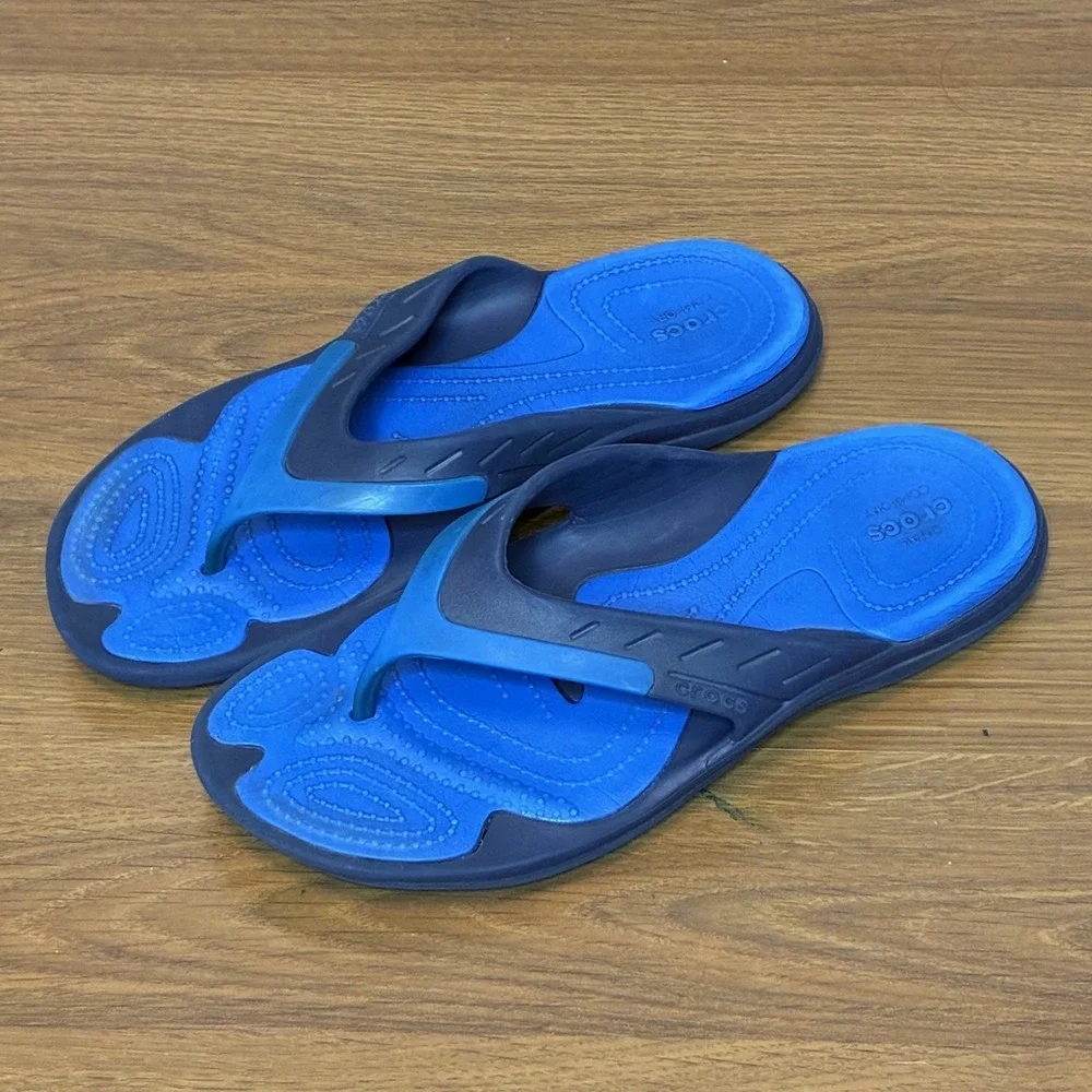 Crocs Unisex Modi Sport Flip Flops Mens 8 Womens 10 Sporty Comfort Navy Blue